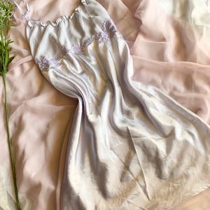 Vintage lavender purple silk dress Women's